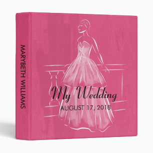 Elegant White Gown Wedding Binder