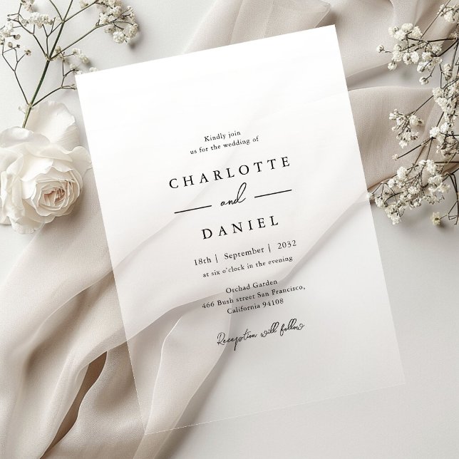 Elegant White Gradient Acrylic Wedding Invitations (Elegant White Gradient Acrylic Wedding Acrylic Invitations)