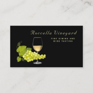 Elegant White Grape Winery Business Card
