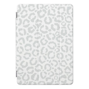 Elegant White Gray Leopard Cheetah Animal Print iPad Pro Cover