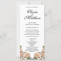 Elegant white green orange boho floral program