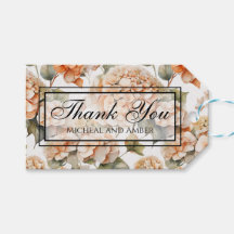 Elegant white green orange boho watercolor floral 