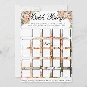 Elegant white green orange boho watercolor floral invitation