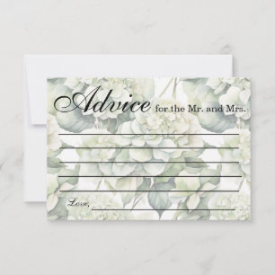 Elegant white green watercolor Advice  Mr. and Mrs Card