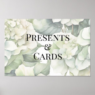 Elegant white green watercolor floral wedding poster