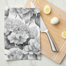 Elegant white grey black floral watercolor