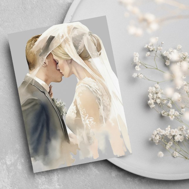 Elegant white grey couple photo wedding invitation (Elegant white gray couple photo wedding )