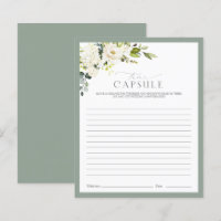 Elegant White Grey Green Time Capsule Shower Game