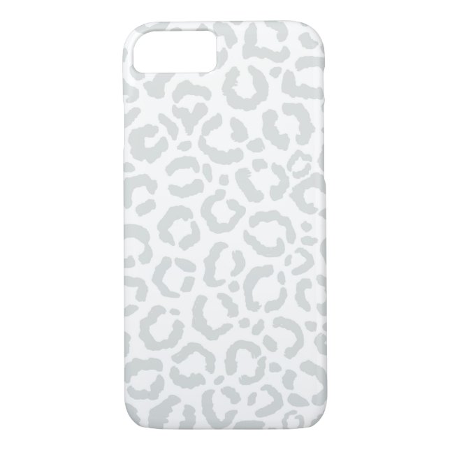 Elegant White Grey Leopard Cheetah Animal Print Case-Mate iPhone Case (Back)