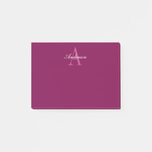 Elegant White & Grey Monogram Post-it Notes