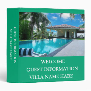 Elegant White Guest Information Vacation Rental Binder