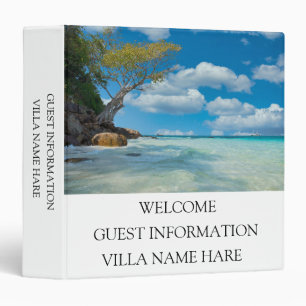 Elegant White Guest Information Vacation Rental Binder