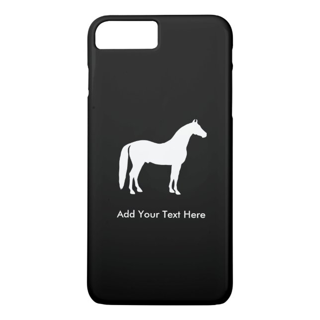Elegant White Horse Customizable Text Case-Mate iPhone Case (Back)
