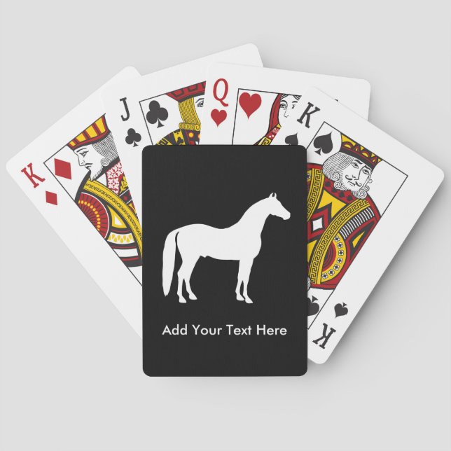 Elegant White Horse Customizable Text Playing Cards (Back)