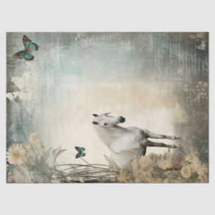 Elegant White Horse Decoupage Tissue Paper