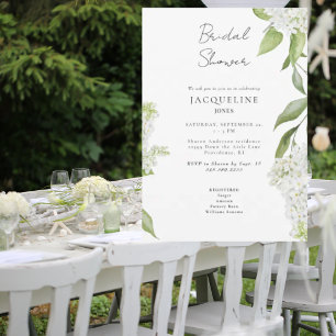 Elegant White Hydrangea Bridal Shower  Invitation