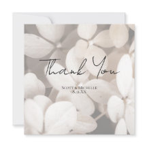 Elegant White Hydrangea Wedding Thank You Card