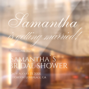 Elegant White is Getting Married! Bridal Shower  Window Cling