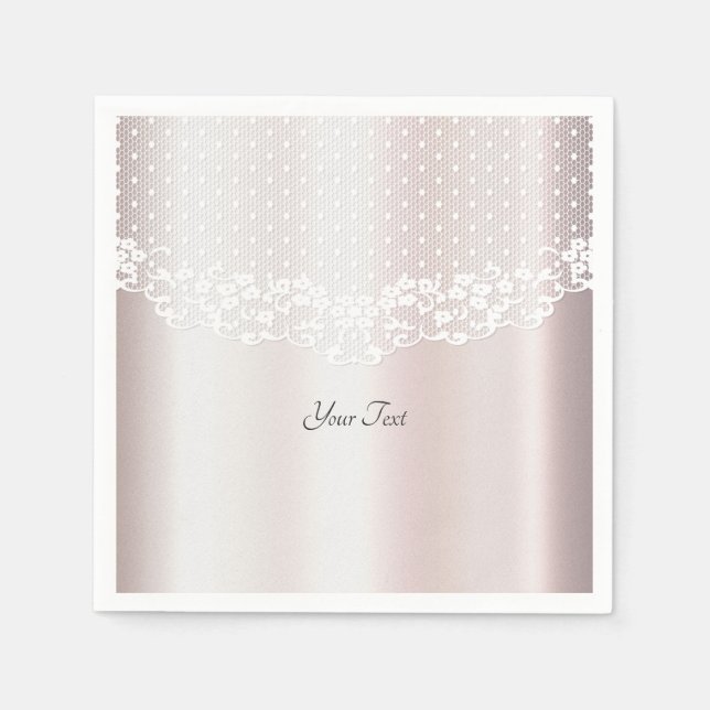 Elegant White Lace Floral Napkins (Front)