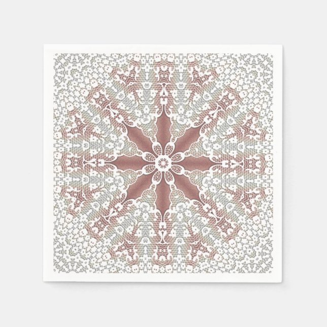 Elegant White Lace Floral Napkins (Front)