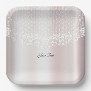 Elegant White Lace Floral Paper Plate