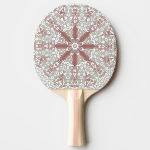 Elegant White Lace Floral Ping Pong Paddle