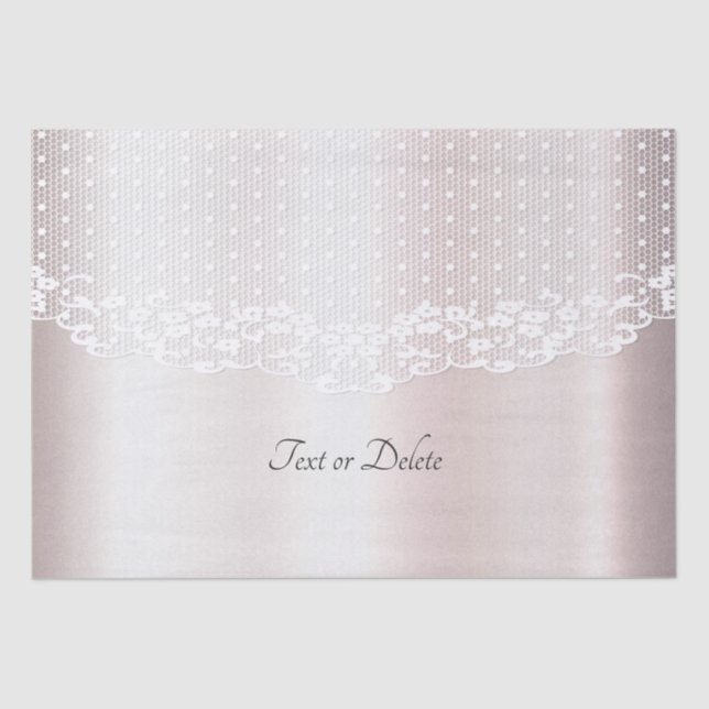 Elegant White Lace Floral Tissue Paper (Front)