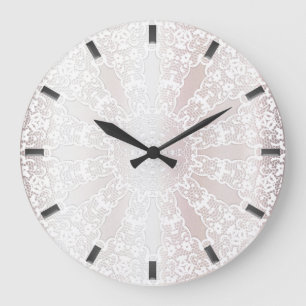 Elegant White Lace Floral Wall Clock
