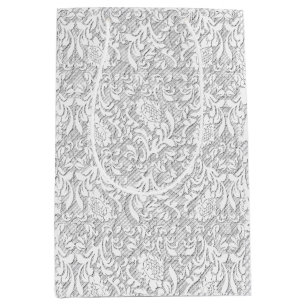 Elegant White Lace Medium Gift Bag