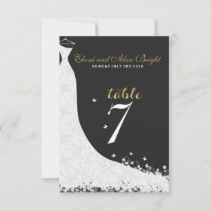 Elegant White Lace Wedding Dress Table 7 Invitation