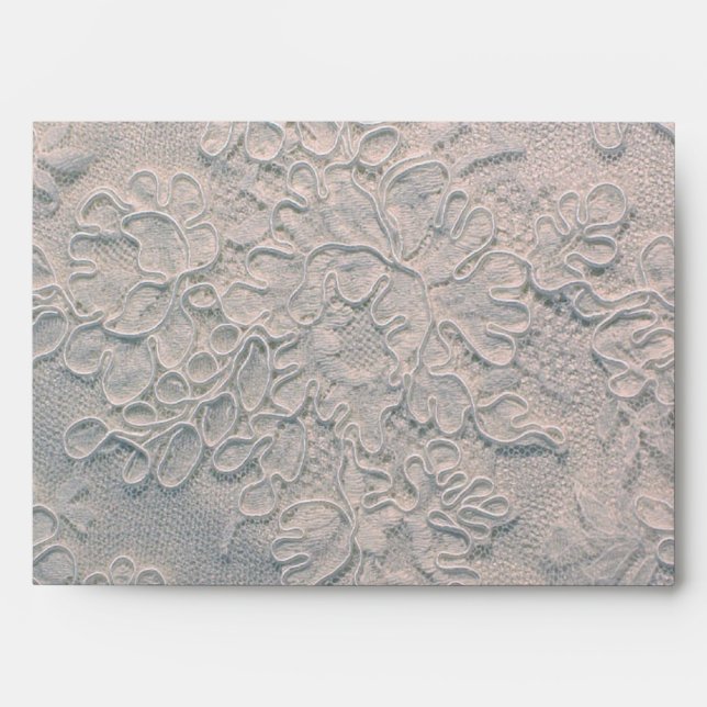Elegant White Lace Wedding Envelope (Front)