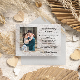 Elegant White Lace Wedding Photo Thank You