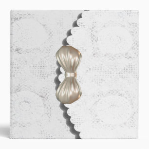 Elegant white lace Wedding Planner Binder