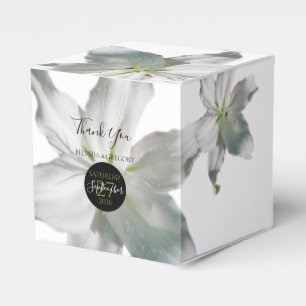 Elegant White Lilies Wedding  Favor Box