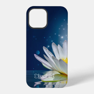 Elegant White Lotus Blue iPhone 12 Pro Case