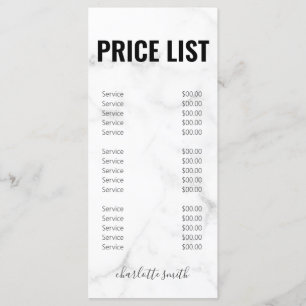Elegant White Marble Business Brochure Menu