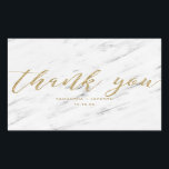 Elegant White Marble & Gold Foil Wedding Thank You Sticker<br><div class="desc">Elegant White Marble & Gold Foil Typography in modern script fonts. Simple and Modern design Wedding Thank You Stickers  ~ Check my shop to see the entire wedding collection with this design!</div>