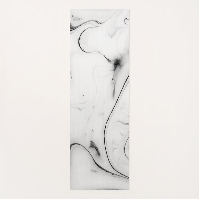 Elegant white marble image yoga mat (Front)