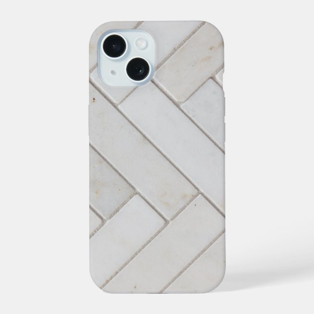  Elegant  White Marble iPhone 15 Case (Back)