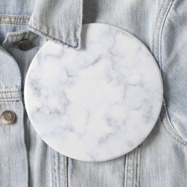 Elegant White Marble Modern 6 Inch Round Button (In Situ)