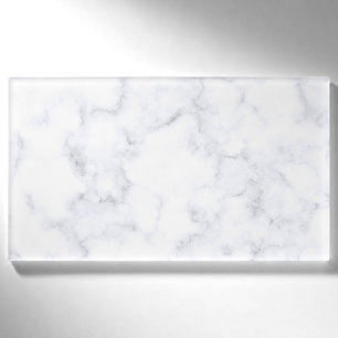 Elegant White Marble Modern Name Tag
