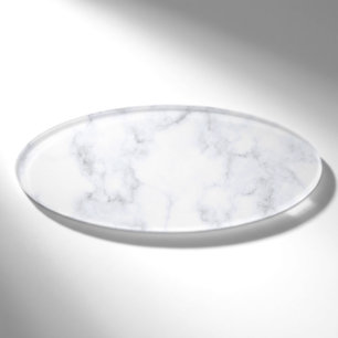 Elegant White Marble Modern Name Tag
