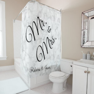 Elegant White Marble  Mr.and Mrs. Name Wedding