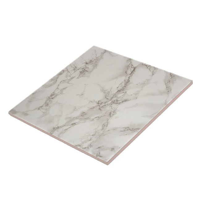 Elegant White Marble Pattern Tile (Side)