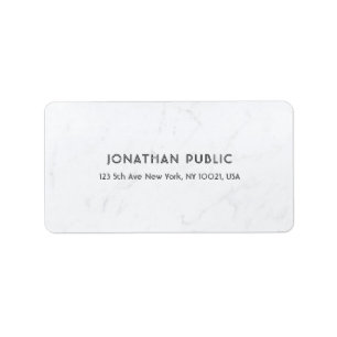 Elegant White Marble Professional Modern Simple Label
