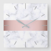 elegant white marble rose gold faux strip
