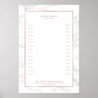 Elegant White Marble Rosegold Pricelist Poster