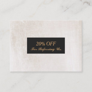 Elegant White Marble Salon and Spa Referral Card