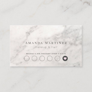 Elegant White Marble Salon Loyalty Card