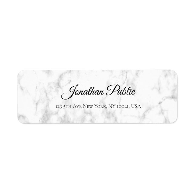 Elegant White Marble Script Luxurious Modern Top (Front)